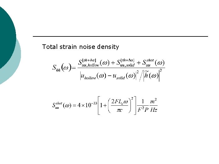 Total strain noise density 
