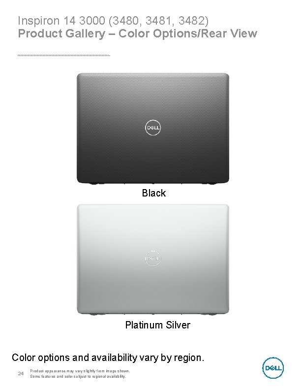Inspiron 14 3000 (3480, 3481, 3482) Product Gallery – Color Options/Rear View Black Platinum