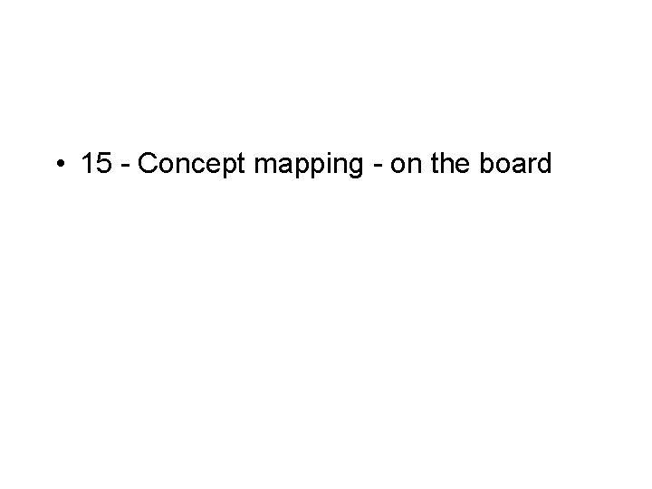  • 15 - Concept mapping - on the board 