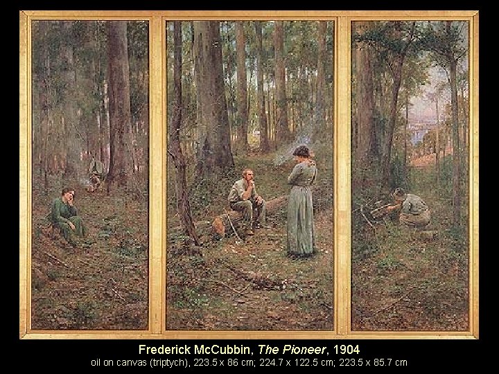 Frederick Mc. Cubbin, The Pioneer, 1904 oil on canvas (triptych), 223. 5 x 86