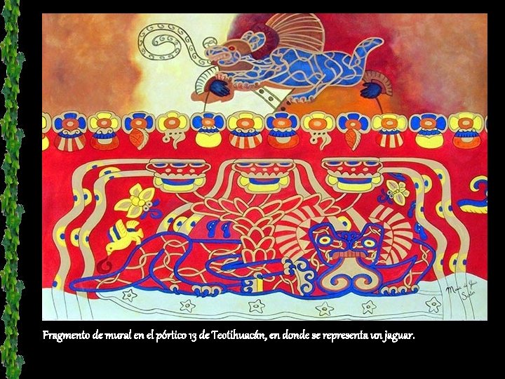 Fragmento de mural en el pórtico 13 de Teotihuacán, en donde se representa un