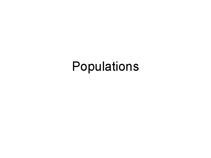 Populations 