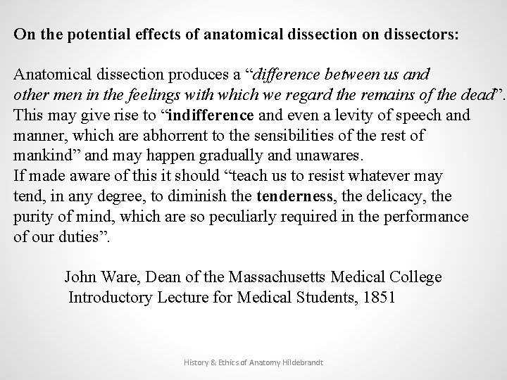 On the potential effects of anatomical dissection on dissectors: Anatomical dissection produces a “difference