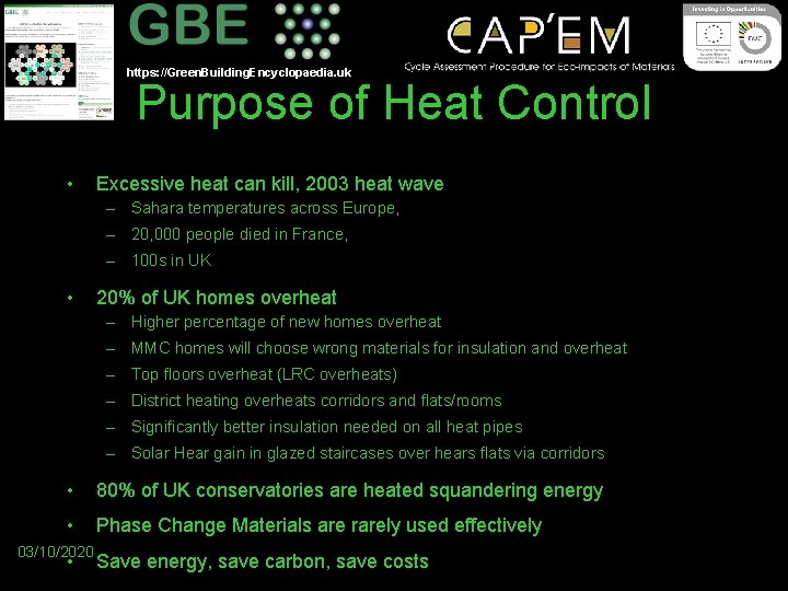 https: //Green. Building. Encyclopaedia. uk Purpose of Heat Control • Excessive heat can kill,