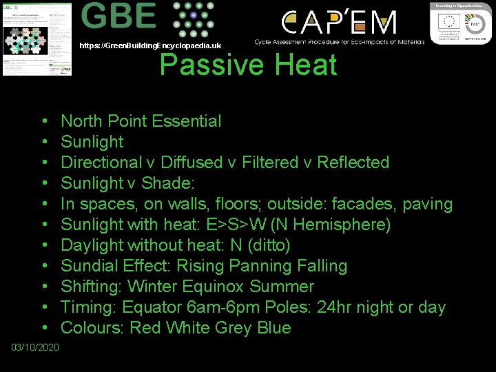 https: //Green. Building. Encyclopaedia. uk Passive Heat • • • 03/10/2020 North Point Essential