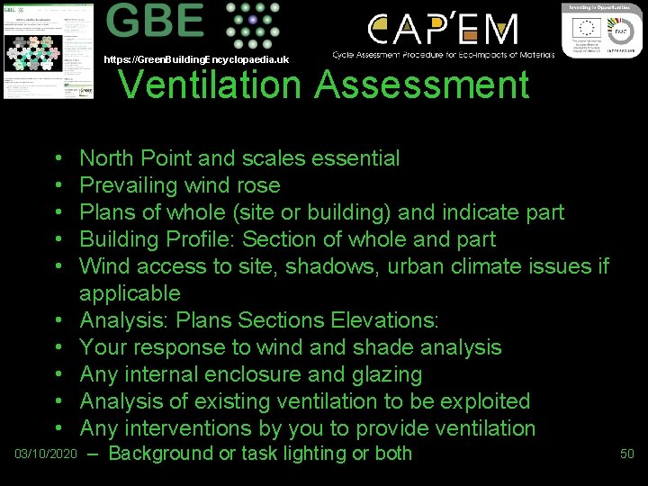 https: //Green. Building. Encyclopaedia. uk Ventilation Assessment • • • 03/10/2020 North Point and
