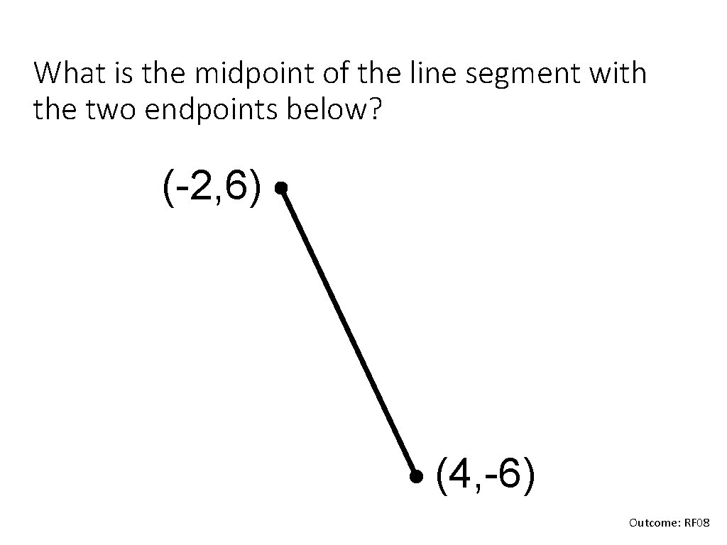 What is the midpoint of the line segment with the two endpoints below? (-2,