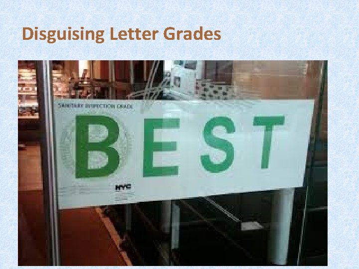 Disguising Letter Grades Disguising Letter Grades
