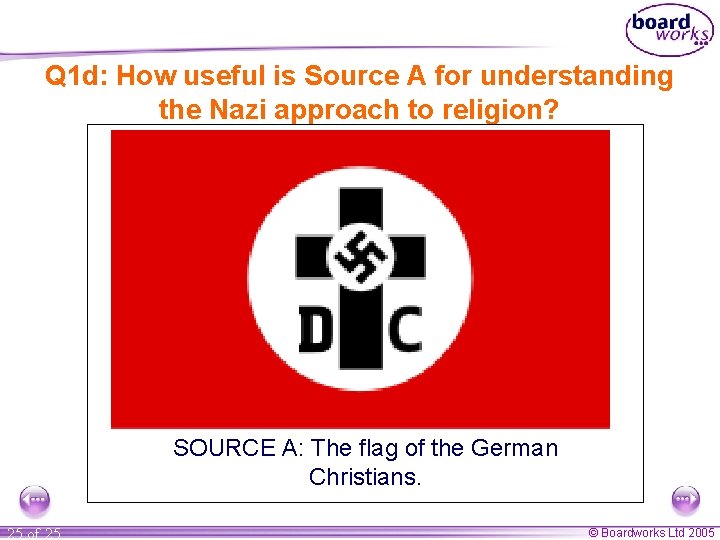 Q 1 d: How useful is Source A for understanding the Nazi approach to
