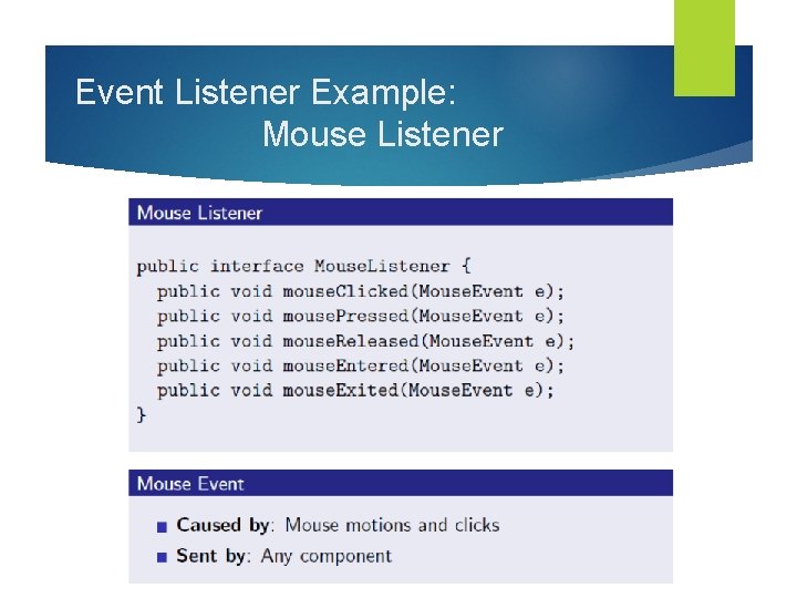 Event Listener Example: Mouse Listener 