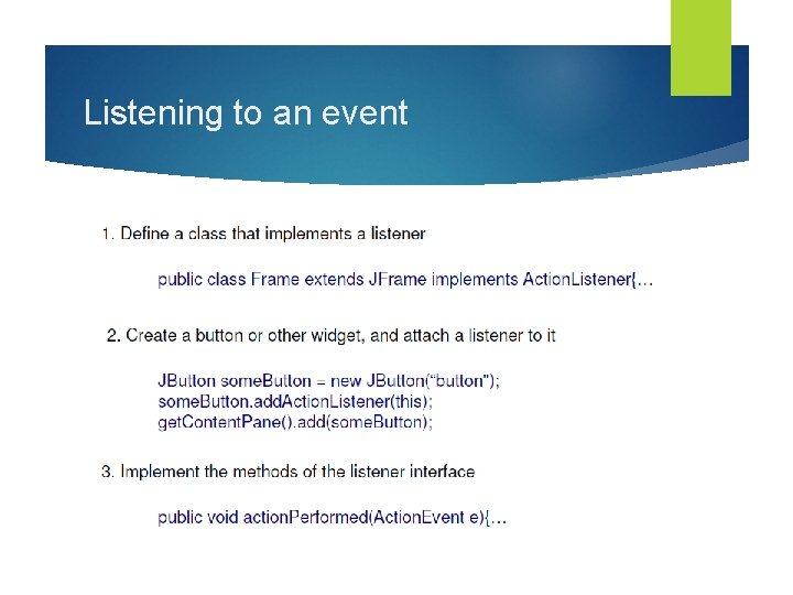 Listening to an event 