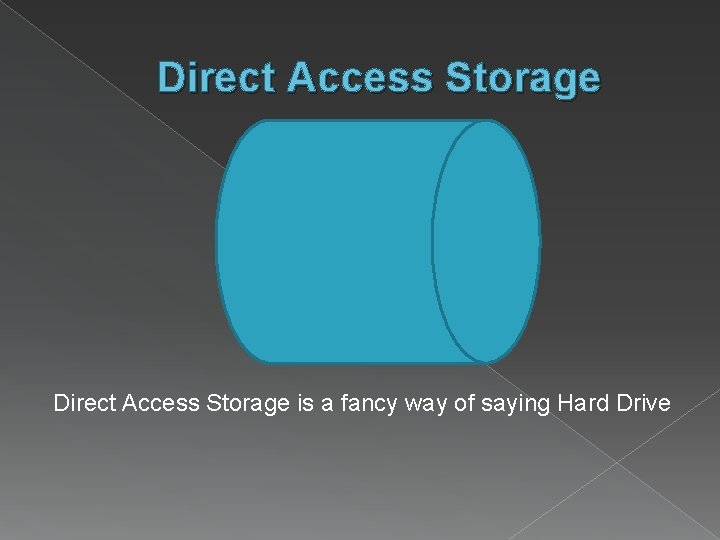 Direct Access Storage is a fancy way of saying Hard Drive 