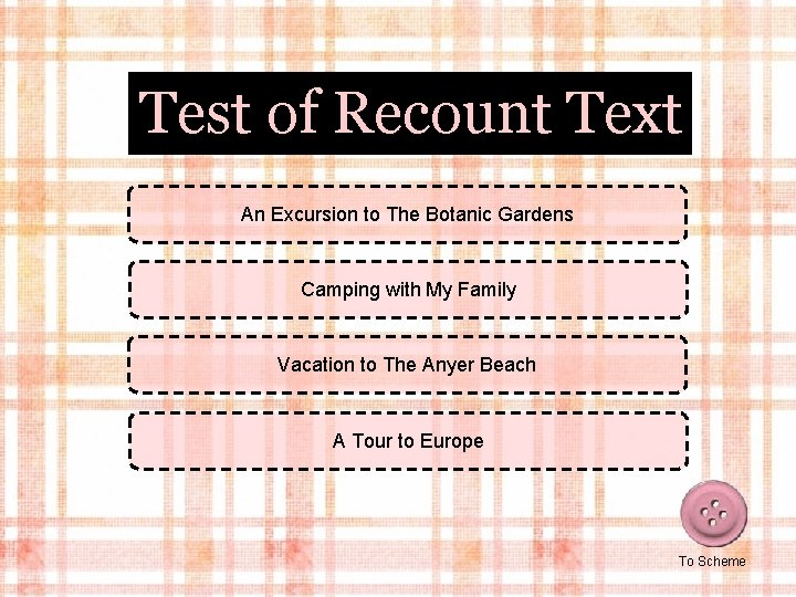 Test of Recount Text An Excursion to The Botanic Gardens Camping with My Family
