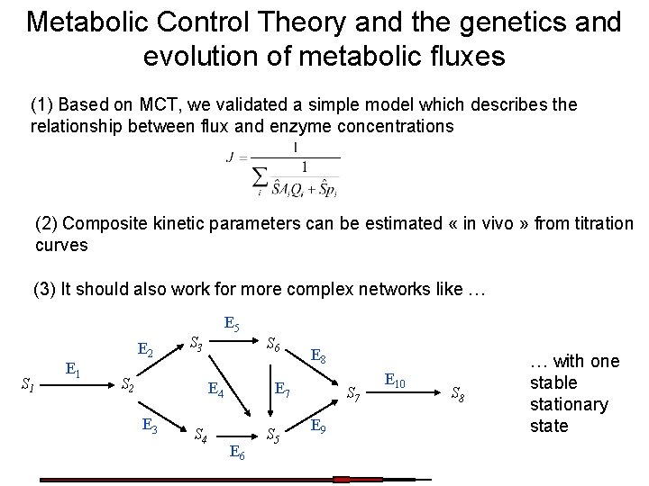 Metabolic Control Theory and the genetics and evolution of metabolic fluxes (1) Based on