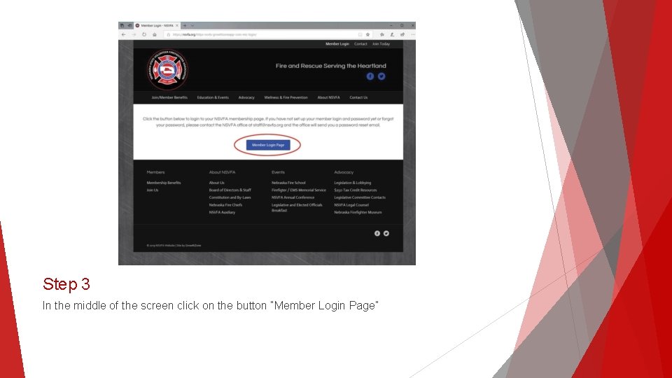 Step 3 In the middle of the screen click on the button “Member Login