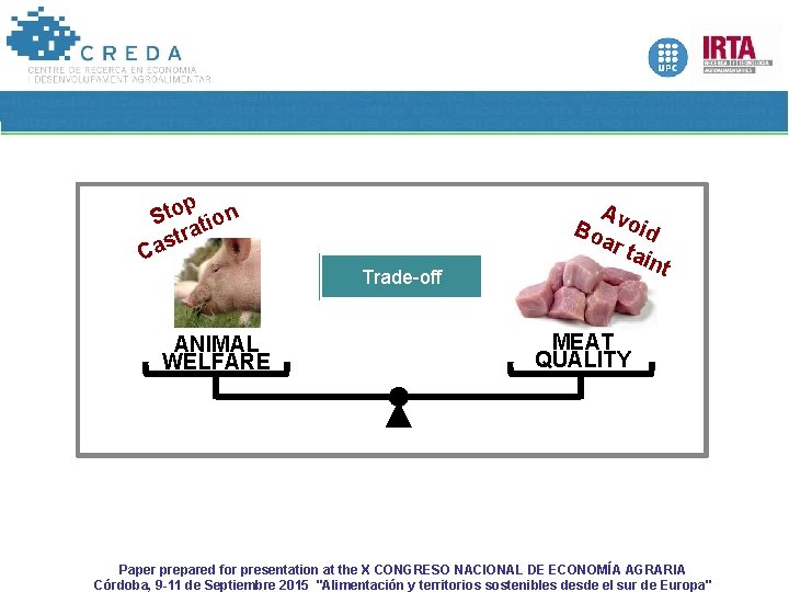 p Sto tion a str a C Trade-off ANIMAL WELFARE Av Bo oid ar