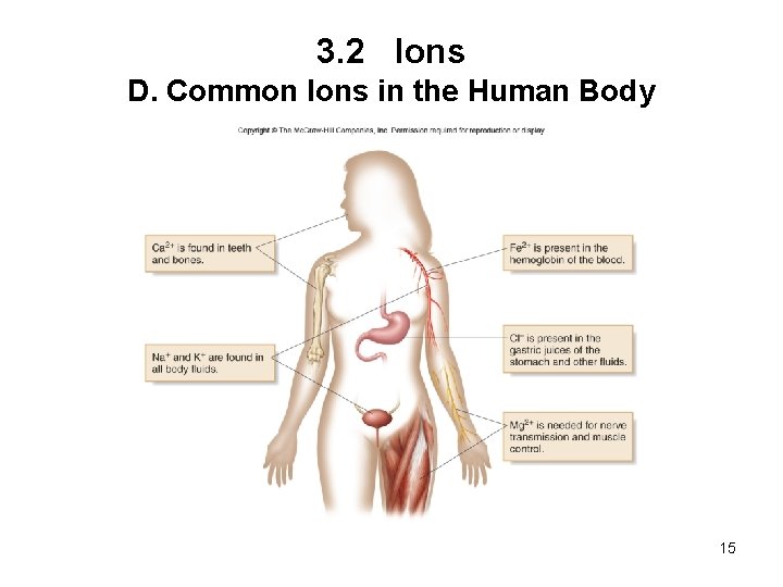 3. 2 Ions D. Common Ions in the Human Body 15 