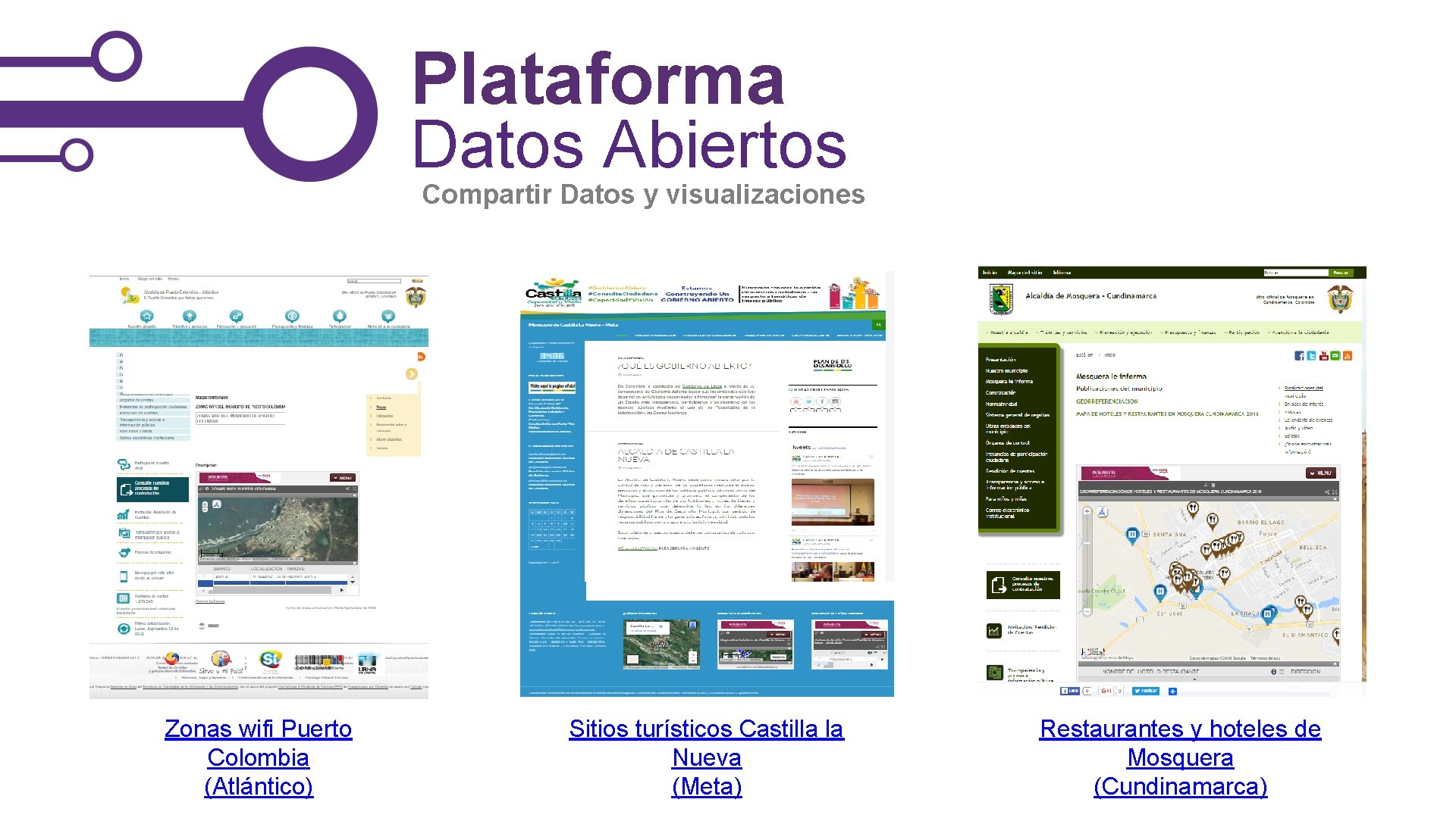 Plataforma Datos Abiertos Compartir Datos y visualizaciones Zonas wifi Puerto Colombia (Atlántico) Sitios turísticos