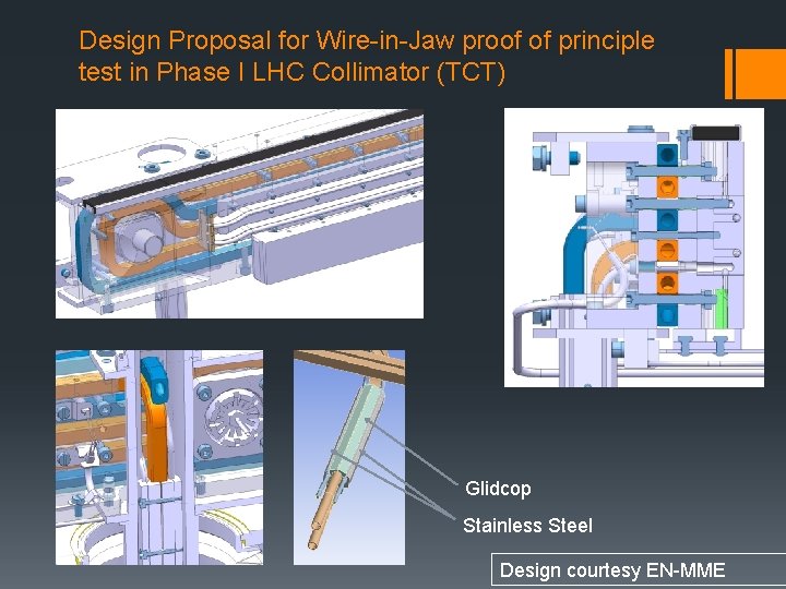 Design Proposal for Wire-in-Jaw proof of principle test in Phase I LHC Collimator (TCT)