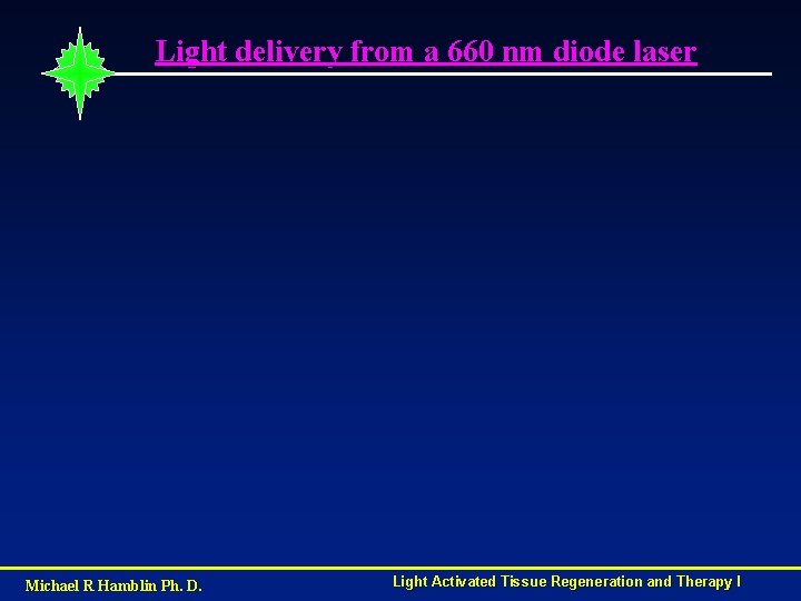 Light delivery from a 660 nm diode laser Michael R Hamblin Ph. D. Light