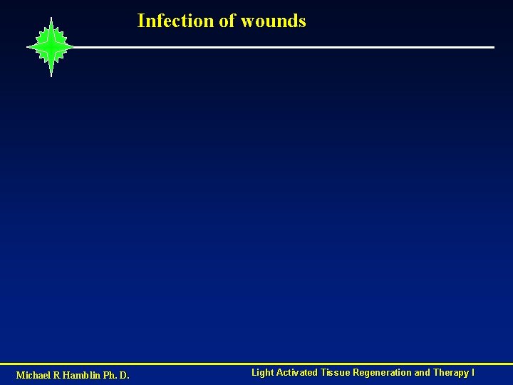 Infection of wounds Michael R Hamblin Ph. D. Light Activated Tissue Regeneration and Therapy