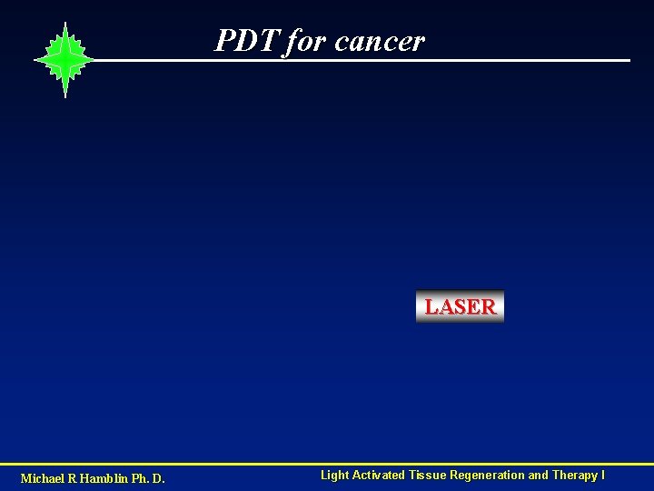 PDT for cancer LASER Michael R Hamblin Ph. D. Light Activated Tissue Regeneration and