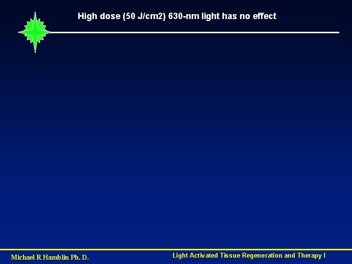 High dose (50 J/cm 2) 630 -nm light has no effect Michael R Hamblin