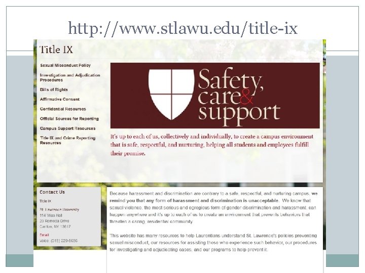 http: //www. stlawu. edu/title-ix 