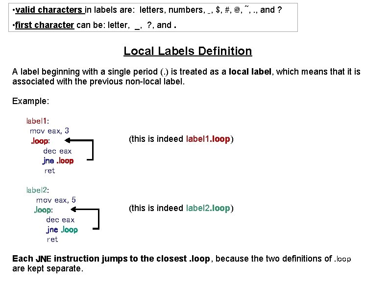  • valid characters in labels are: letters, numbers, _, $, #, @, ~,