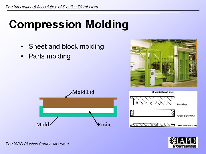The International Association of Plastics Distributors Compression Molding • Sheet and block molding •