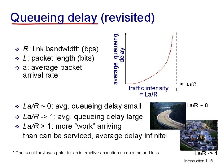 v v v R: link bandwidth (bps) L: packet length (bits) a: average packet