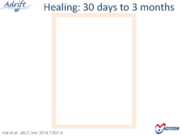 Healing: 30 days to 3 months Kar et al. JACC Intv 2014; 7: 801