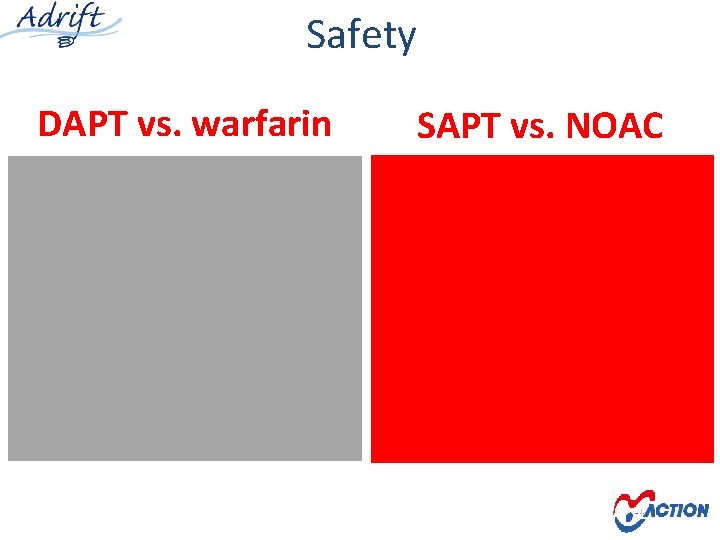 Safety DAPT vs. warfarin SAPT vs. NOAC 