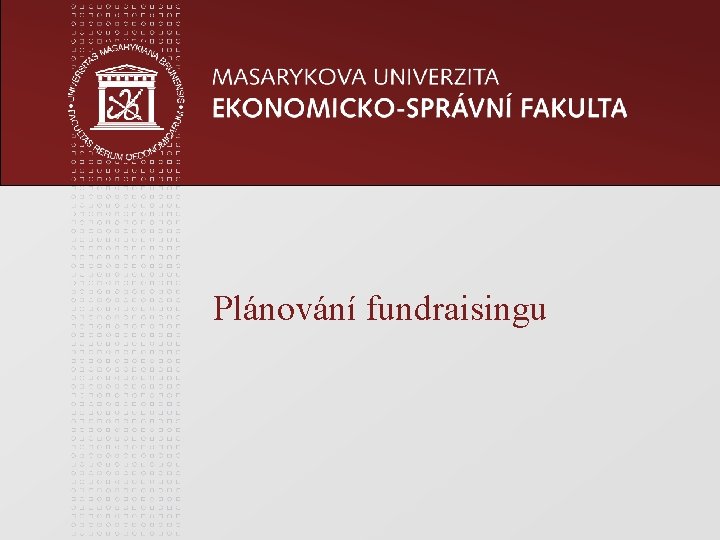 Plánování fundraisingu 