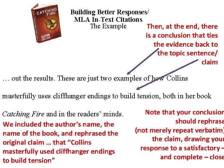 Building Better Responses/ MLA In-Text Citations The Example Then, at the end, there is