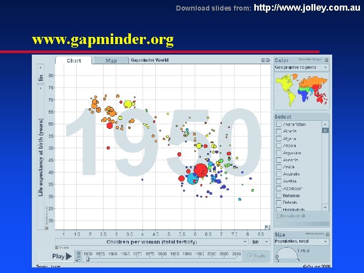 Download slides from: http: //www. jolley. com. au www. gapminder. org 