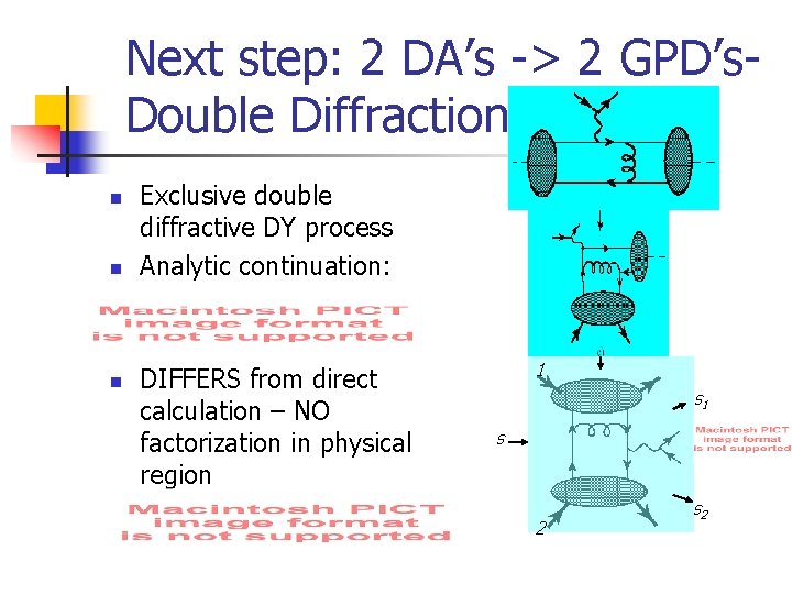 Next step: 2 DA’s -> 2 GPD’s. Double Diffraction n Exclusive double diffractive DY