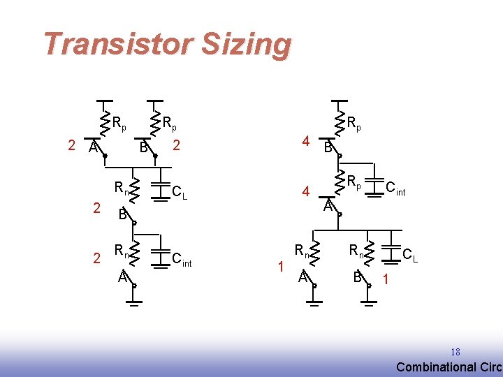 Transistor Sizing Rp 2 A Rp B Rn 2 B 2 Rn A Rp Transistor Sizing Rp 2 A Rp B Rn 2 B 2 Rn A Rp