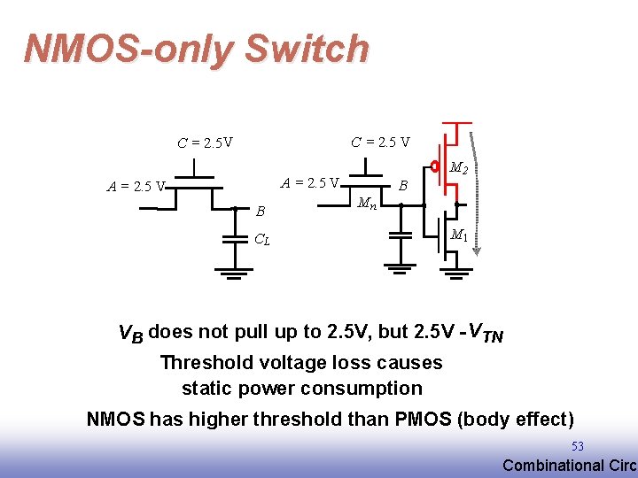 NMOS-only Switch C = 2. 5 V C = 2. 5 V A = NMOS-only Switch C = 2. 5 V C = 2. 5 V A =