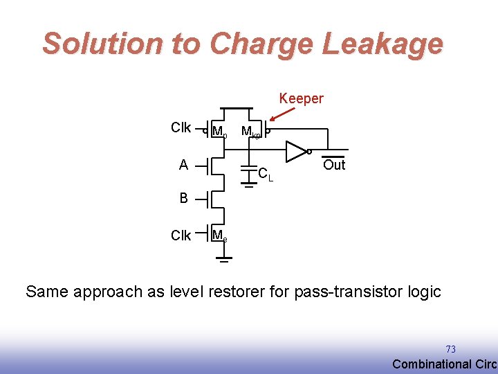Solution to Charge Leakage Keeper Clk Mp A Mkp CL Out B Clk Me Solution to Charge Leakage Keeper Clk Mp A Mkp CL Out B Clk Me