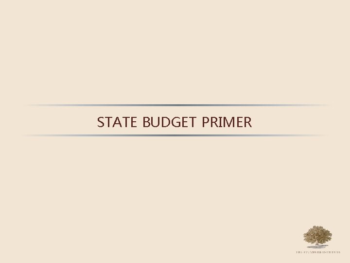 STATE BUDGET PRIMER 