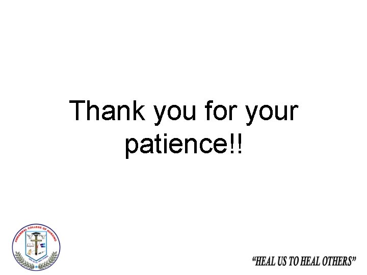 Thank you for your patience!! 