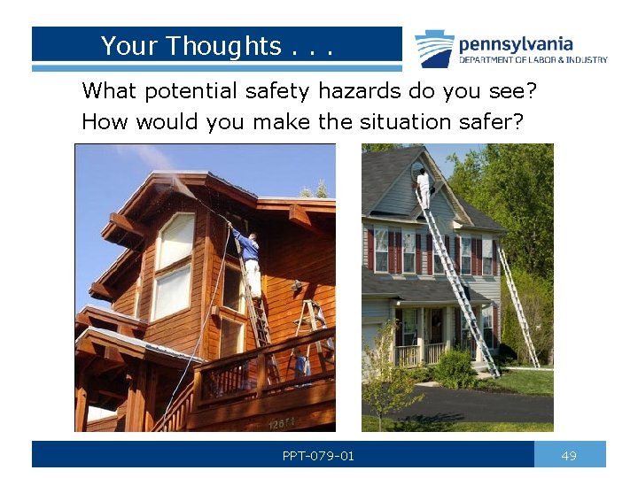 Your Thoughts. . . What potential safety hazards do you see? How would you