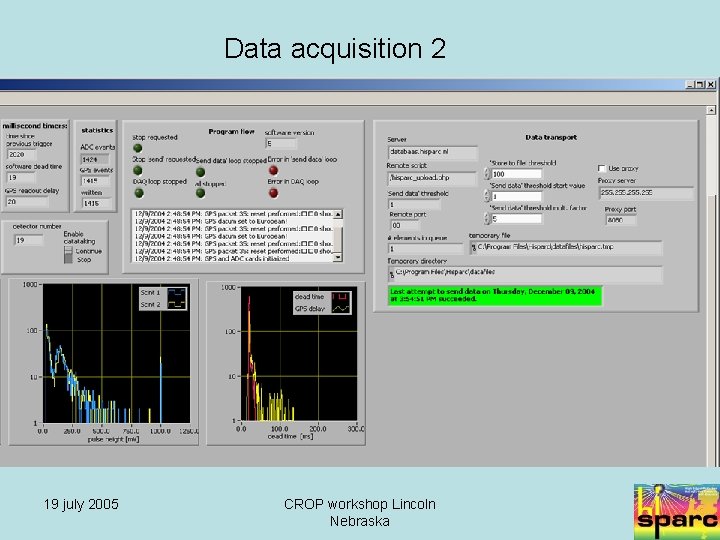 Data acquisition 2 19 july 2005 CROP workshop Lincoln Nebraska 