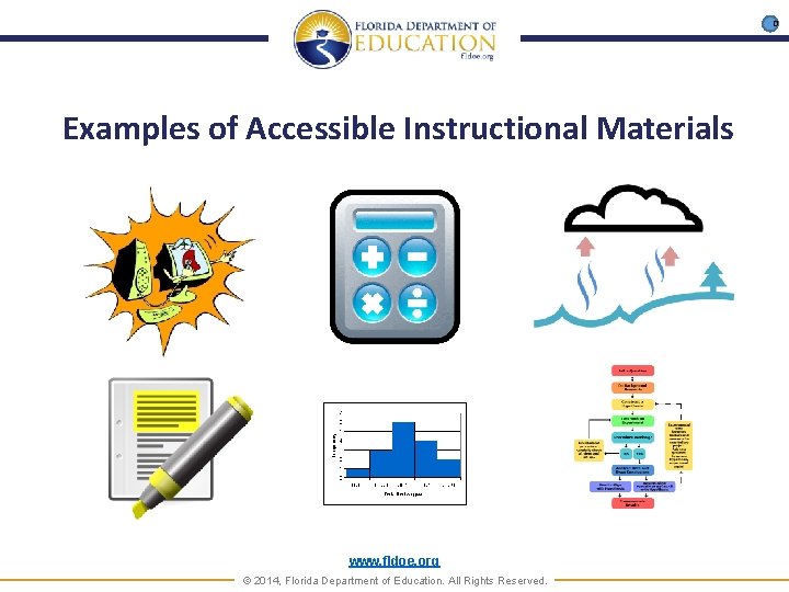 D Examples of Accessible Instructional Materials www. fldoe. org © 2014, Florida Department of