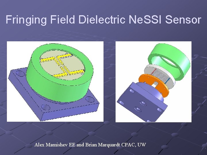 Fringing Field Dielectric Ne. SSI Sensor Alex Mamishev EE and Brian Marquardt CPAC, UW