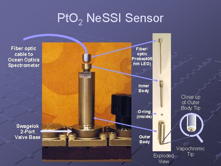 Pt. O 2 Ne. SSI Sensor Fiber optic cable to Ocean Optics Spectrometer Fiberoptic