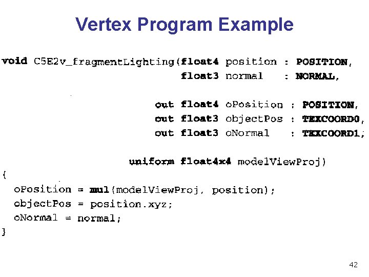 Vertex Program Example 42 