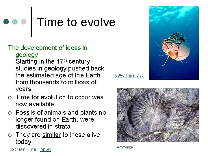 Time to evolve The development of ideas in geology Starting in the 17 th