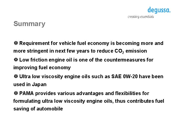 Summary ] Requirement for vehicle fuel economy is becoming more and more stringent in
